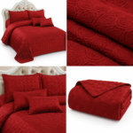 Set Cuvertura de Pat din catifea red