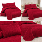 Set Cuvertura de Pat din catifea red
