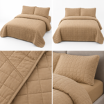 Set Cuvertura Pat + husa de pat cu elastic+2 Fete Perna CVEY05