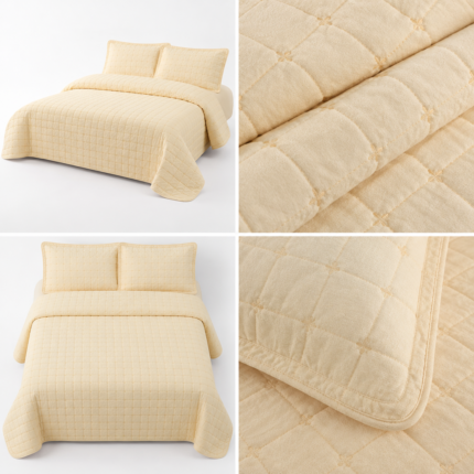 Set Cuvertura Pat + husa de pat cu elastic+2 Fete Perna CVEY06