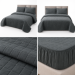 Set Cuvertura Pat + husa de pat cu elastic+2 Fete Perna CVEY08